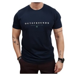 REBASE 251RTS-9019 NAVY T-shirt με 3D λογότυπο