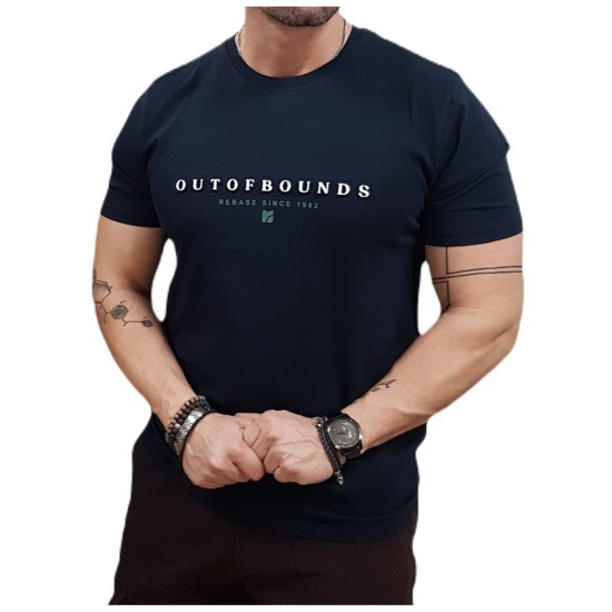 REBASE 251RTS-9019 NAVY T-shirt με 3D λογότυπο