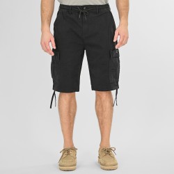 REBASE 261RMSHO-7031 BLACK Cargo βερμούδα με λάστιχο στη μέση 