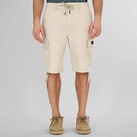REBASE 261RMSHO-7031 OFF WHITE Cargo βερμούδα με λάστιχο στη μέση REBASE 261RMSHO-7031 OFF WHITE Cargo βερμούδα με λάστιχο στη μέση
