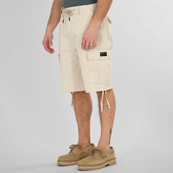 REBASE 261RMSHO-7031 OFF WHITE Cargo βερμούδα με λάστιχο στη μέση REBASE 261RMSHO-7031 OFF WHITE Cargo βερμούδα με λάστιχο στη μέση