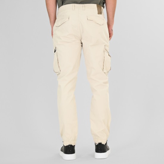 REBASE 261RCCP-4085 OFF WHITE Cargo παντελόνι με λάστιχο 