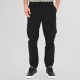 REBASE 261RCCP-4087 BLACK Cargo παντελόνι με λάστιχο στη μέση