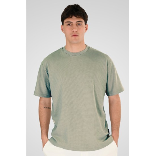 REBASE 261RTS-9118 SAGE GREEN T-shirt (Waffle Fabric) 
