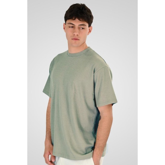 REBASE 261RTS-9118 SAGE GREEN T-shirt (Waffle Fabric) 