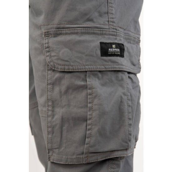 Ανδρικό παντελόνι cargo REBASE 241-RCCP-402 CEMENT