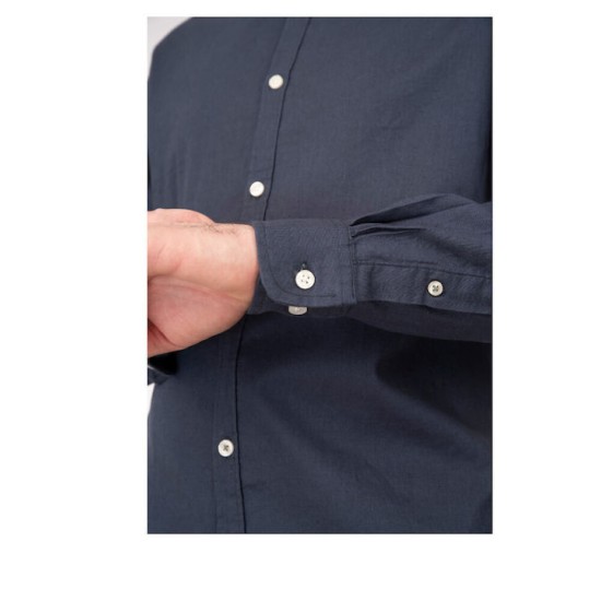Ανδρικ΄ό λινό πουκάμισο REBASE 241-RGS-580 DARK BLUE