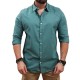 Ανδρικ΄ό λινό πουκάμισο REBASE 241-RGS-580 FOREST GREEN 