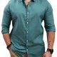 Ανδρικ΄ό λινό πουκάμισο REBASE 241-RGS-580 FOREST GREEN 