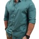 Ανδρικ΄ό λινό πουκάμισο REBASE 241-RGS-580 FOREST GREEN 