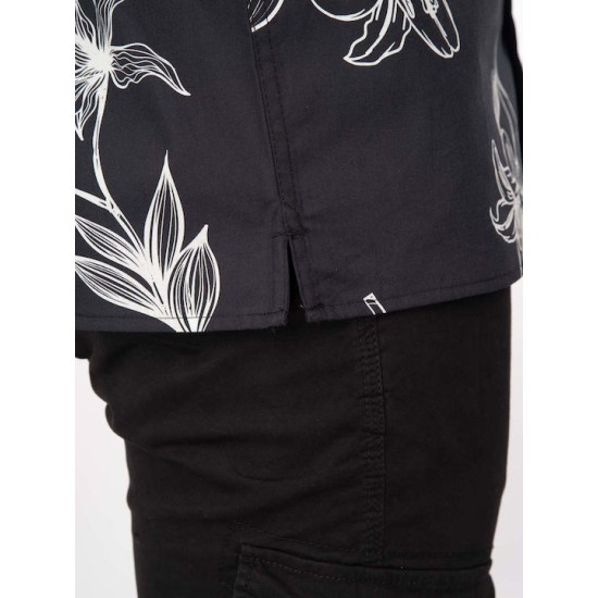 Πουκάμισο φλοράλ κοντομάνικο REBASE 241-RGS-571 BLACK