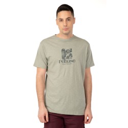  T-shirt με 3D τύπωμα στο στήθος REBASE 241-RTS-277 PEEBLE GREY