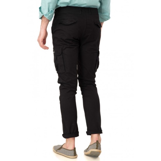 Ανδρικό παντελόνι cargo REBASE 241-RCCP-402 BLACK 