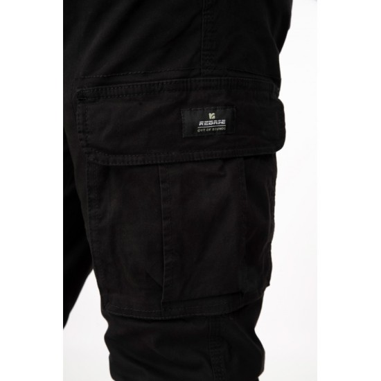 Ανδρικό παντελόνι cargo REBASE 241-RCCP-402 BLACK 