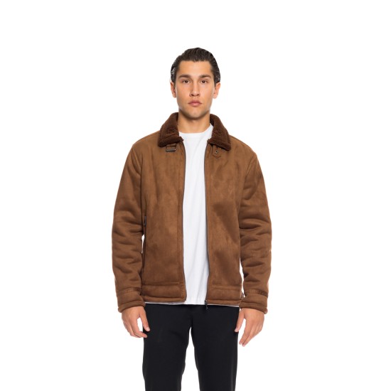 Splendid fashion ανδρικό κοντό μουτόν πανωφόρι 52-201-027 CAMEL