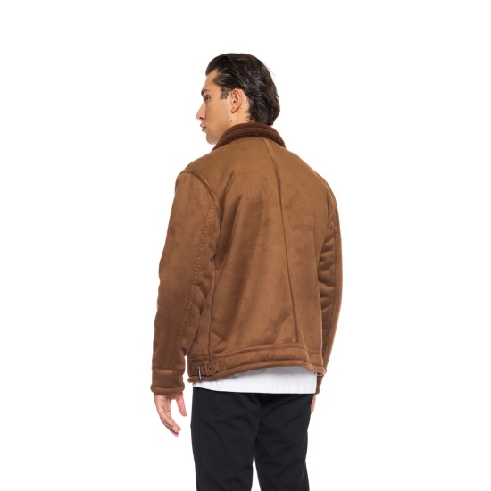 Splendid fashion ανδρικό κοντό μουτόν πανωφόρι 52-201-027 CAMEL