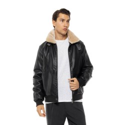 SPLENDID 54-201-058 BLACK  Ανδρικό πανωφόρι από δερματίνη 