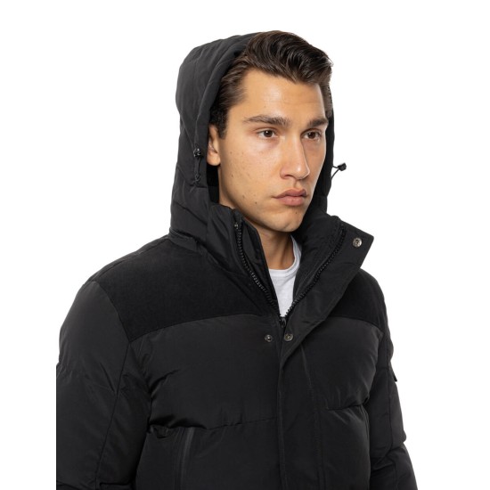 SPLENDID 54-201-009 BLACK Ανδρικό demi πανωφόρι με κουκούλα 