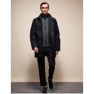 SPLENDID 54-201-106 BLACK Ανδρικό demi παλτό με γιακά 