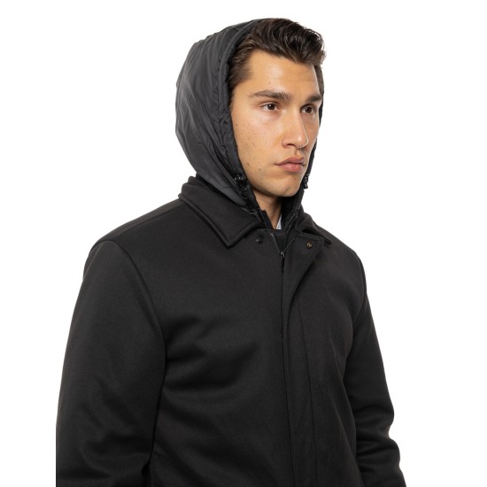 SPLENDID 54-201-070 BLACK Ανδρικό demi πανωφόρι με κουκούλα 