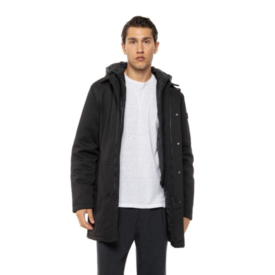 SPLENDID 54-201-070 BLACK Ανδρικό demi πανωφόρι με κουκούλα 