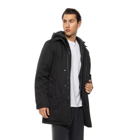 SPLENDID 54-201-070 BLACK Ανδρικό demi πανωφόρι με κουκούλα 