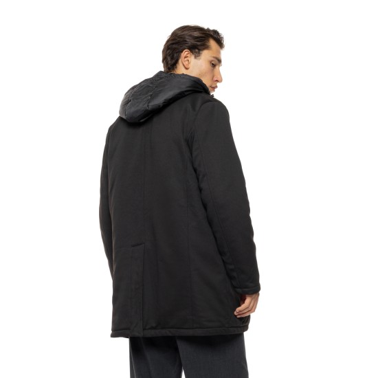 SPLENDID 54-201-070 BLACK Ανδρικό demi πανωφόρι με κουκούλα 