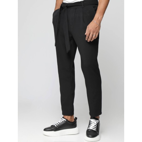 TRESOR 4162 BLACK Παντελόνι Με Λάστιχο Στην Μέση JERSEY