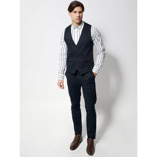 TRESOR Ανδρικό Γιλέκο Με Κουμπάκια ADAN 9432 BLUE